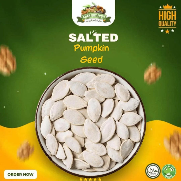 Pumpkin Seed White Salted 250gm Pack - KHAN DRY FRUITS