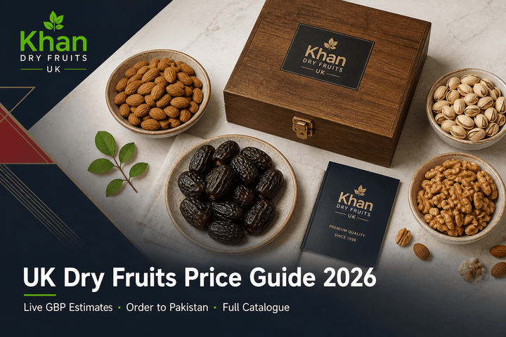 UK Dry Fruits Price List 2026 — Live GBP Guide to Order Premium Packs to Pakistan
