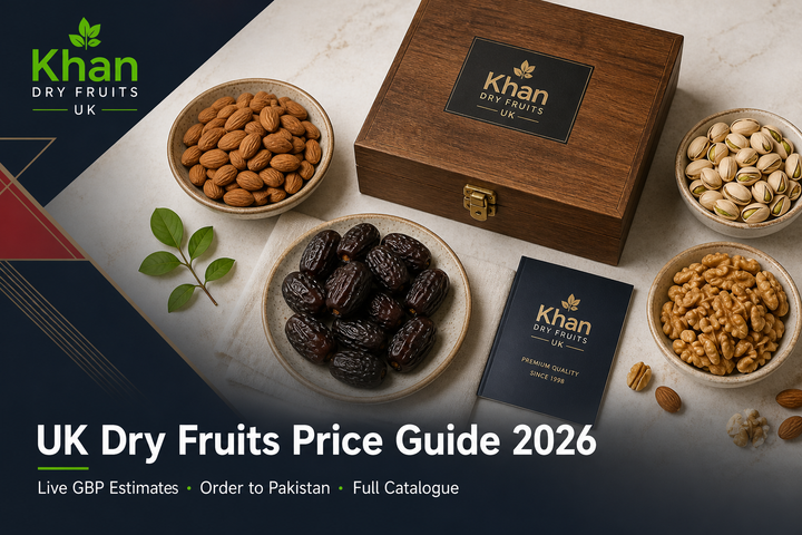 UK Dry Fruits Price List 2026 — Live GBP Guide to Order Premium Packs to Pakistan