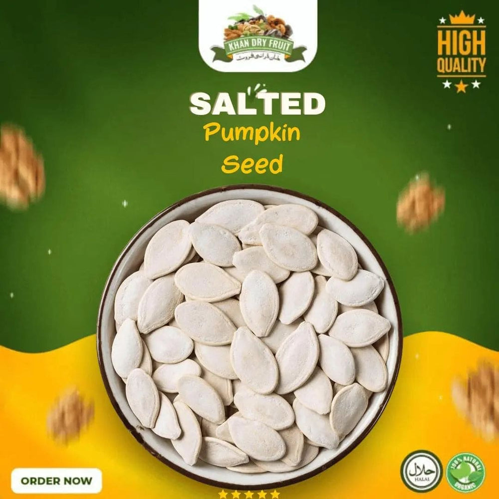 Pumpkin Seed White Salted 250gm Pack - KHAN DRY FRUITS