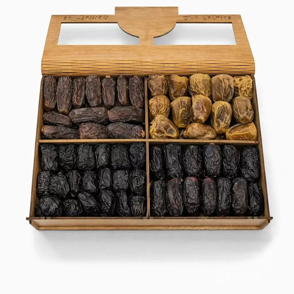 Luxury Mixed Dates Rectangle Box – 4 Portion Regular Pack - Khan Dry Fruits