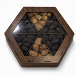 Classic Assorted Dates Box – 6 Portion Dark Brown Hexagon - Khan Dry Fruits