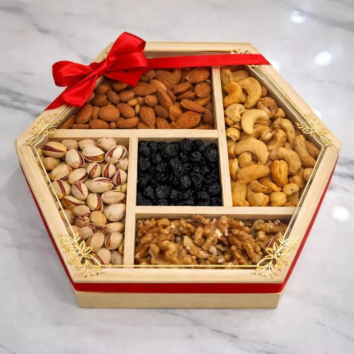 Dry Fruits wooden box VIP 5 Section 