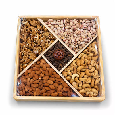 Best Dry fruits Gift Box 5 Portion Complete Wood