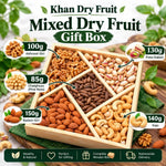 Khan Dry Fruit Mixed Dry Fruit Gift Box – 150g badam, 130g pista, 140g kaju, 100g walnut, 85g pine nuts, nationwide delivery