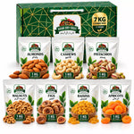 Dry Fruit Combo Gift Box 7kg – 7 Premium Varieties (Almonds, Cashews, Pistachios, Walnuts, Figs, Raisins, Apricots) 1kg Each | Complete Family Pack