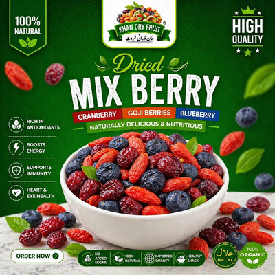 Mix Berry Dried Without Sugar 250g – Organic, 100% Natural, Sugar-Free, No Preservatives, Vegan Imported Berries