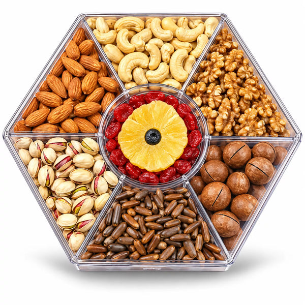 Premium 7-Section Dry Fruit Gift Box – Almonds, Cashews, Pistachios, Walnuts, Chilgoza & More