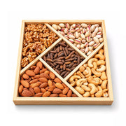 Premium 5-Compartment Wooden Dry Fruit Gift Box