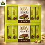 Pistachio Kunafa Chocolate Bar – Premium Middle Eastern Dessert Chocolate 6 Pics Box 