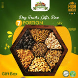 Dried Fruit Gift Box Basket [ 7 Portion Wooden Box, Dry Fruit Gift Boxes, Basket,Box (7 Portion A Box) khandryfruit