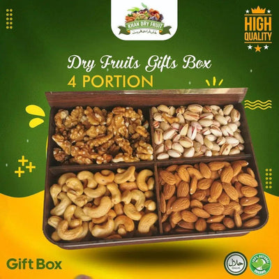 Deluxe Wood Box dry fruit gift box with Almonds and Quality Nuts (900g, 4 Items)