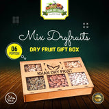 Nut and Dried Fruit Gift Basket [ 6 Portion Wooden Box, Dry Fruit Gift Boxes, Basket,Box (6 Portion A Box) khandryfruit
