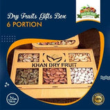 Nut and Dried Fruit Gift Basket [ 6 Portion Wooden Box, Dry Fruit Gift Boxes, Basket,Box (6 Portion A Box) khandryfruit